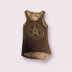 Spencer’s Pentacle Fishnet Back Goth Tank Top